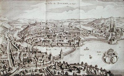 Die Stadt Luzern, Schweiz, aus 