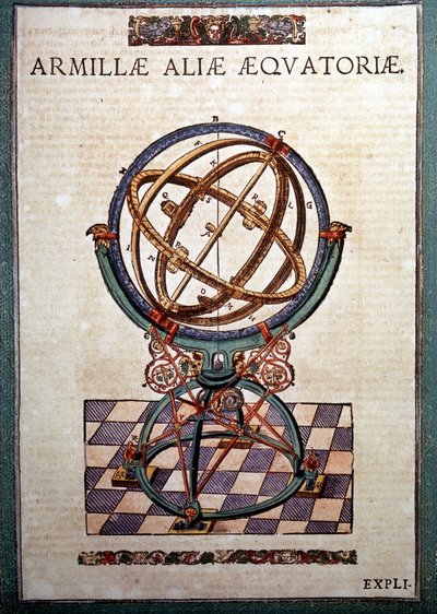 Die äquatoriale Armillarsphäre in „Astronomiae instituatae machanicia“ von Tycho Brahe, Wandsbeck von German School