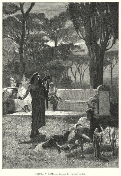 Der Improvisator, antiker römischer Entertainer von German School