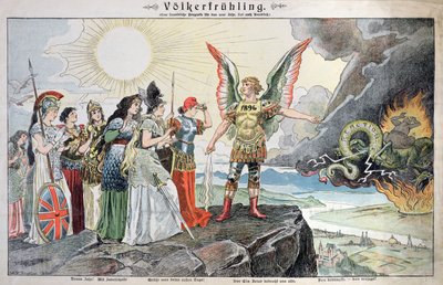 Die Menschen Europas im Frühling, 1896 von German School