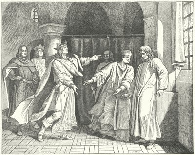 Die Versöhnung von Ludwig IV. und Friedrich dem Schönen, rivalisierende Anwärter auf den deutschen Thron von German School