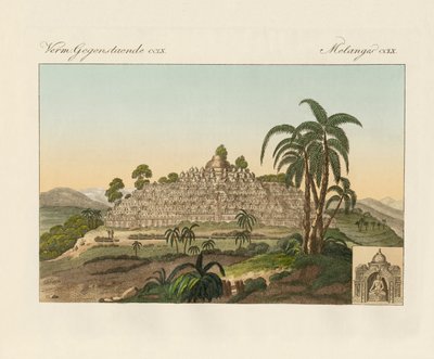Der Buddha-Tempel von Borobudur in Java von German School