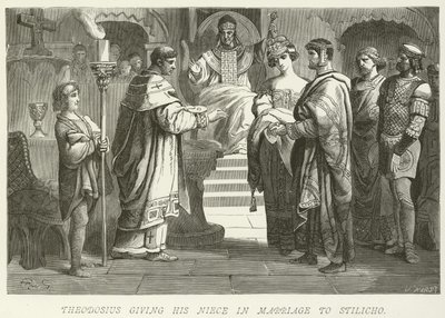 Theodosius gibt seine Nichte Stilicho zur Ehe von German School