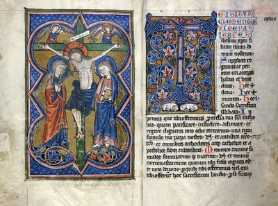 Zwei Seiten aus einem lateinischen Missale aus dem 13. Jahrhundert, aus dem Mittelrheingebiet, ca. 1250-1300 von German School