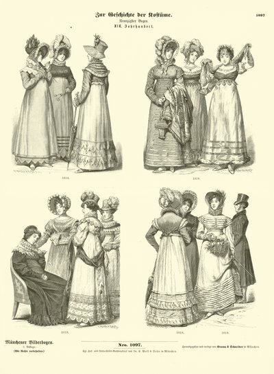 Frauenkostüm, 19. Jahrhundert von German School