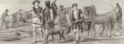 Arbeit und Berufe im antiken Griechenland. Illustration für Bilder-Atlas von German School