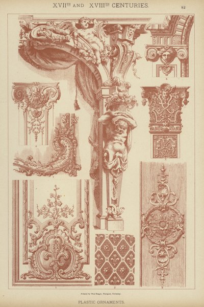 17. und 18. Jahrhundert, plastische Ornamente von German School