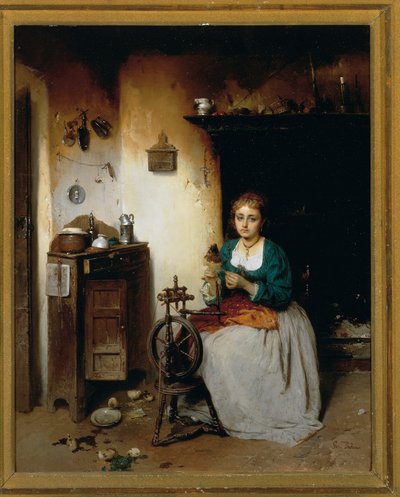 Die Spinnerin von Gerolamo Induno