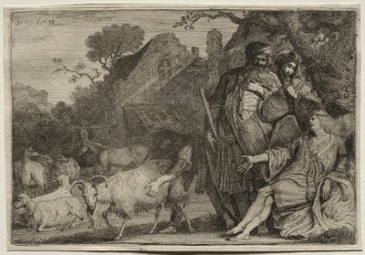 Ein Engel kündigt die Geburt von Abrahams Sohn an von Gerrit Claesz. Bleker