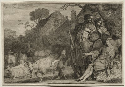 Ein Engel kündigt die Geburt von Abrahams Sohn an, 1638 von Gerrit Claesz. Bleker