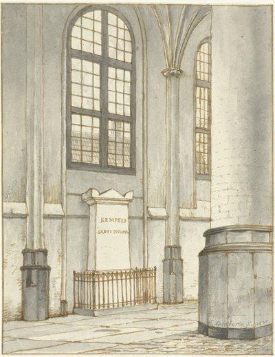 Grabdenkmal von J.M. Kemper, in der Pieterskirche in Leiden von Gerrit Lamberts
