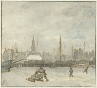 Winteransicht in Amsterdam von Gerrit Lamberts