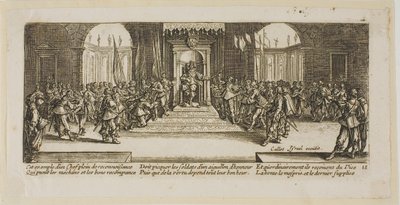 Verteilung der Belohnungen, Platte achtzehn aus Die großen Leiden des Krieges von Gerrit Lucasz van Schagen
