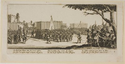 Rekrutierung von Truppen, Tafel zwei aus Die großen Leiden des Krieges von Gerrit Lucasz van Schagen
