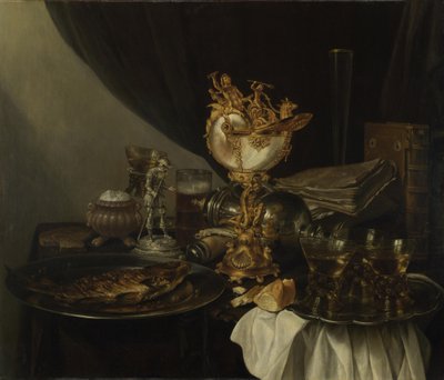 Stillleben mit einer Nautilus-Tasse, ca. 1645 von Gerrit Willemsz. Heda