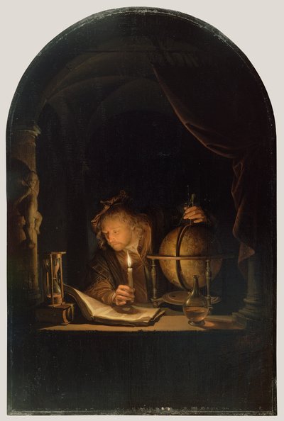 Astronom bei Kerzenlicht, ca. 1650 von Gerrit Dou