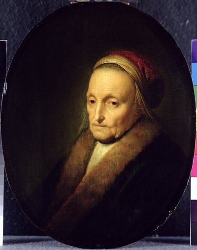Kopf einer alten Frau mit Pelzkragen, nach 1630 von Gerrit Dou