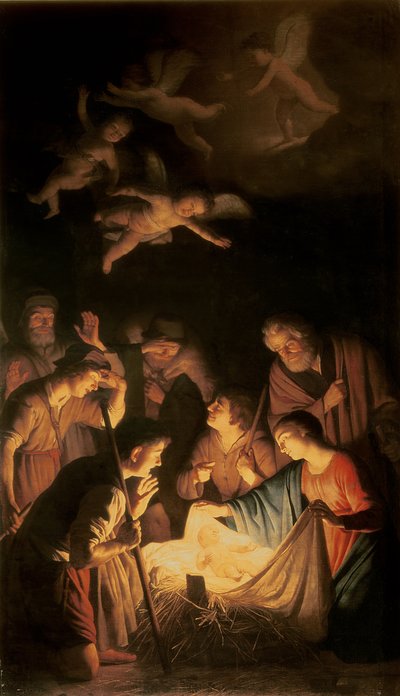 Anbetung der Hirten, 1617 von Gerrit van Honthorst