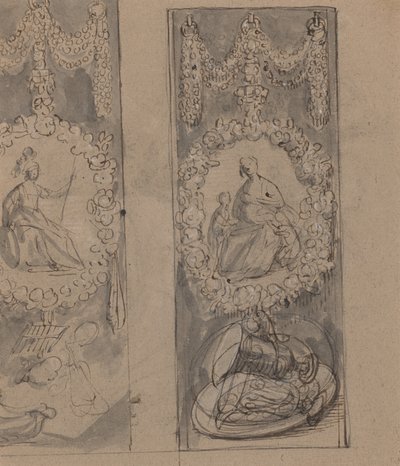 Dekorative Motive mit Girlanden (verso) von Gerrit van Honthorst