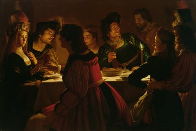 Festmahl mit einem jungen Ehepaar von Gerrit van Honthorst