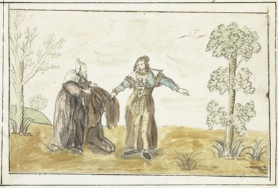 Einsiedler gibt einer Dame seinen Mantel von Gesina ter Borch