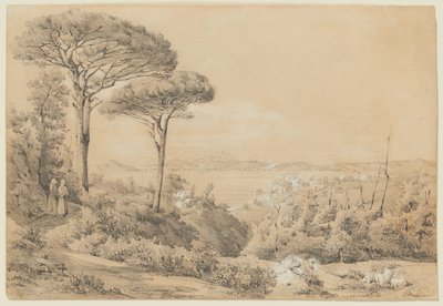 Blick auf den Golf von Pozzuoli von der Solfatara von Giacinto Gigante