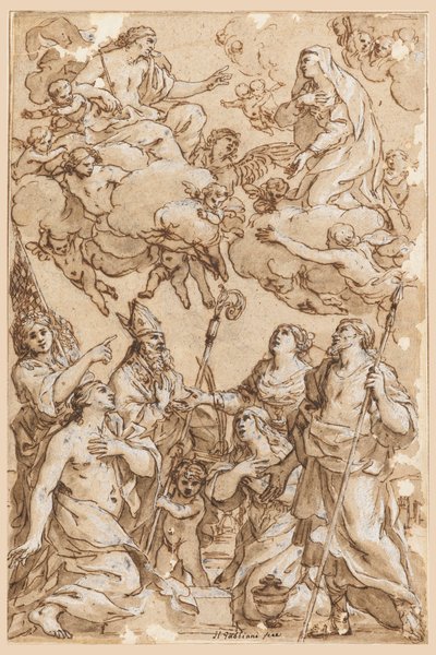 Christus und die Jungfrau mit den Schutzheiligen von Pistoia von Giacinto Gimignani