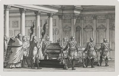 Der Kaiser Paul I. aufgebahrt mit einer Ehrenwache von Giacomo Antonio Domenico Quarenghi