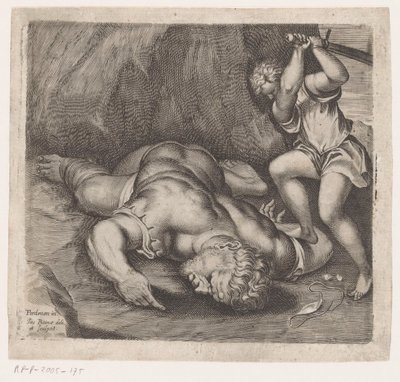David enthauptet Goliath von Giacomo Piccini