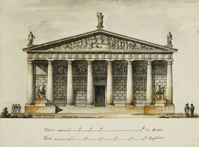 Entwürfe für die Reitschule der Horse Guards, St. Petersburg: Ansichten, Schnitt und Grundriss von Giacomo Quarenghi
