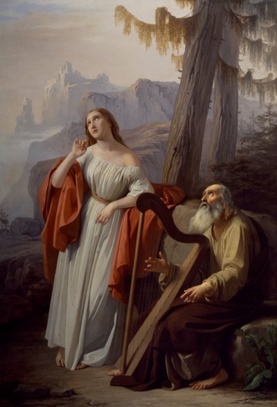 Ossian singt Malvina von den Heldentaten Carthons, von Giacomo Trecourt von Giacomo Trecourt