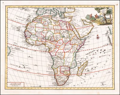 1740 Karte von Afrika von Giambattista Albrizzi von Giambattista Albrizzi