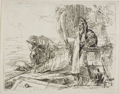 Stehender Philosoph und zwei weitere Figuren, aus Capricci von Giambattista Tiepolo