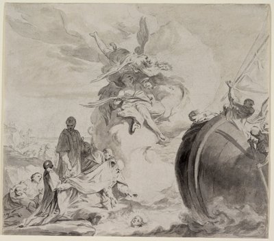 Der Kopf des Heiligen Torpe, von Engeln gerettet und dem Erzbischof Frederigo zurückgegeben von Giambettino Cignaroli