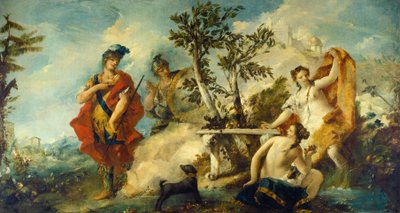Carlo und Ubaldo widerstehen den Verzauberungen der Nymphen von Armida von Gian Antonio Guardi and Francesco Guardi