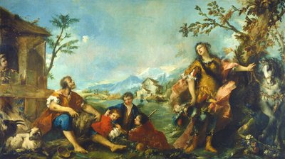 Erminia und die Hirten von Gian Antonio Guardi and Francesco Guardi