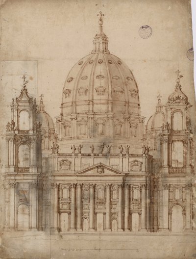 Alternativer Vorschlag für die Fassade der Basilika St. Peter im Vatikan von Gian Lorenzo Bernini