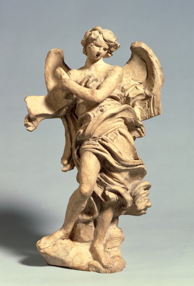 Engel, der die Überschrift hält, ca. 1668-69 von Gian Lorenzo Bernini
