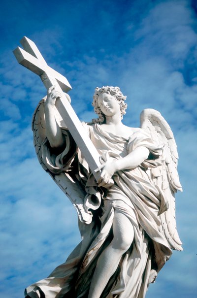 Engel, der ein Kreuz trägt, von der Ponte St. Angelo, Rom, Italien, 1669 von Gian Lorenzo Bernini