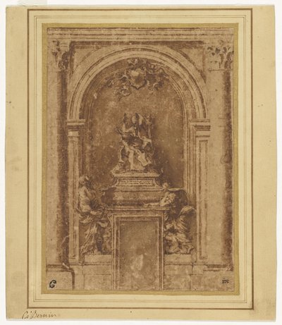 Entwurf für das Grabmal von Papst Alexander VII in Sankt Peter, Rom von Gian Lorenzo Bernini
