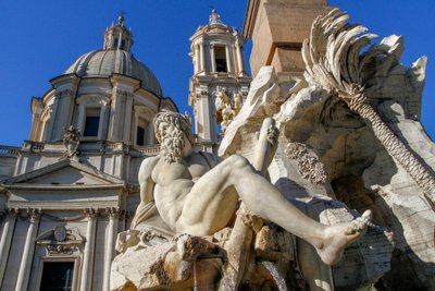 Personifikation des Ganges, Detail vom Brunnen der vier Flüsse von Gian Lorenzo Bernini