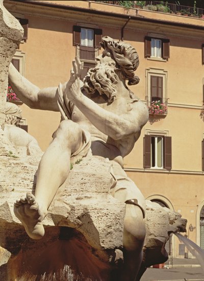 Der Vierströmebrunnen (Detail) von Gian Lorenzo Bernini