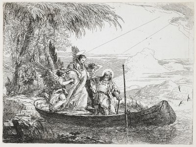 Die Heilige Familie betritt das Boot aus der Flucht nach Ägypten, 1750-1753 von Giovanni Domenico Tiepolo