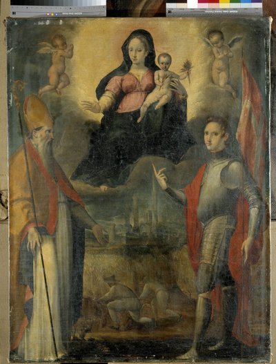 Madonna und Kind mit den Heiligen Mercuriale (Schutzpatron der Stadt Forli) und Valeriano von Gianfrancesco Modigliani