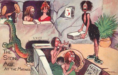 Die Steinzeit, bei der Matinee (Farblithographie) von Gilbert Morris Payne
