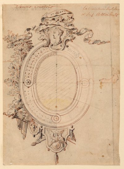 Entwurf für einen ovalen Rahmen zum Thema Venus siegreich von Gilles Marie Oppenord
