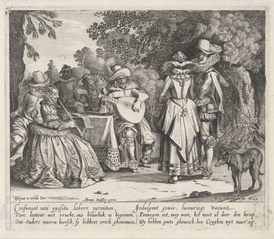 Musizierende elegante Gesellschaft im Freien von Gillis van Scheyndel (I)