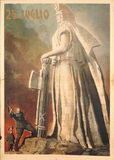 Zweiter Weltkrieg - 25. Juli, Pietro Badoglio bricht symbolisch den Faschismus mit Hilfe von König Vittorio Emanuele III von Gino Boccasile
