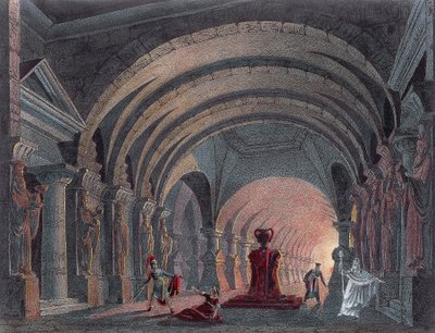 Szenografie für Akt IV von Semiramide von Gioacchino Rossini, Gravur von Gioachino Rossini