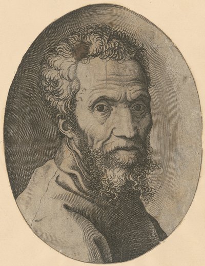 Porträt von Michelangelo von Giorgio Ghisi